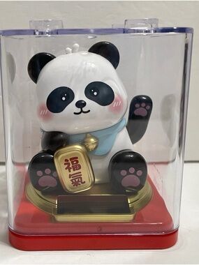 Solar Dancing Panda -blue 福気 figurine Toy Dashboard Decorative Gift,New! 3.5”